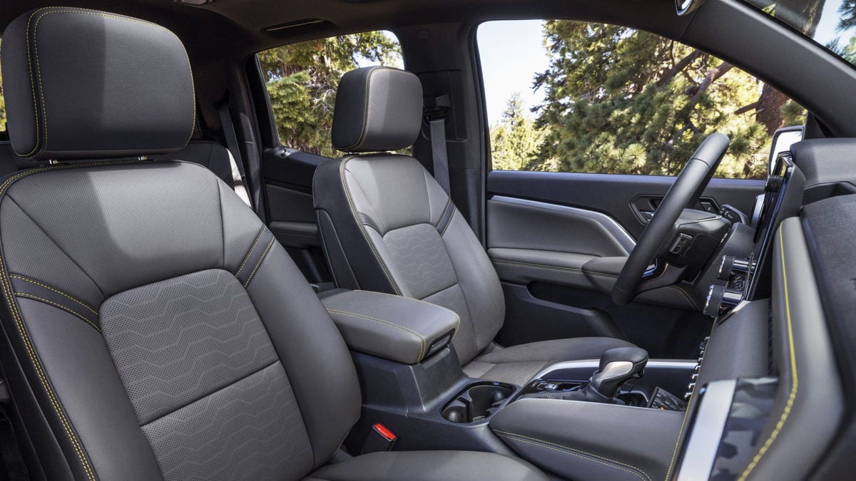 2026 Chevrolet Colorado Crew Cab interior showing front seats and center console